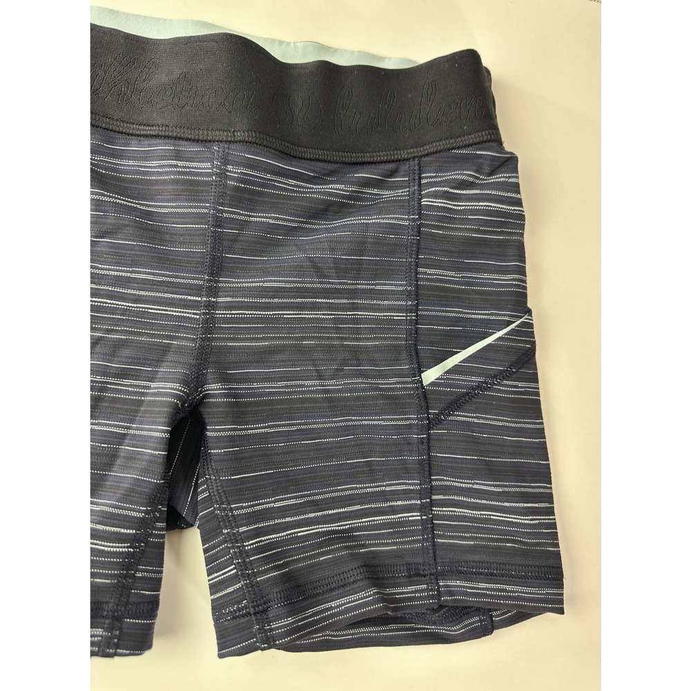 Lululemon What The Sport Short Stripe Pockets Run Stretch Blue Black Size 2 - Picture 5 of 15